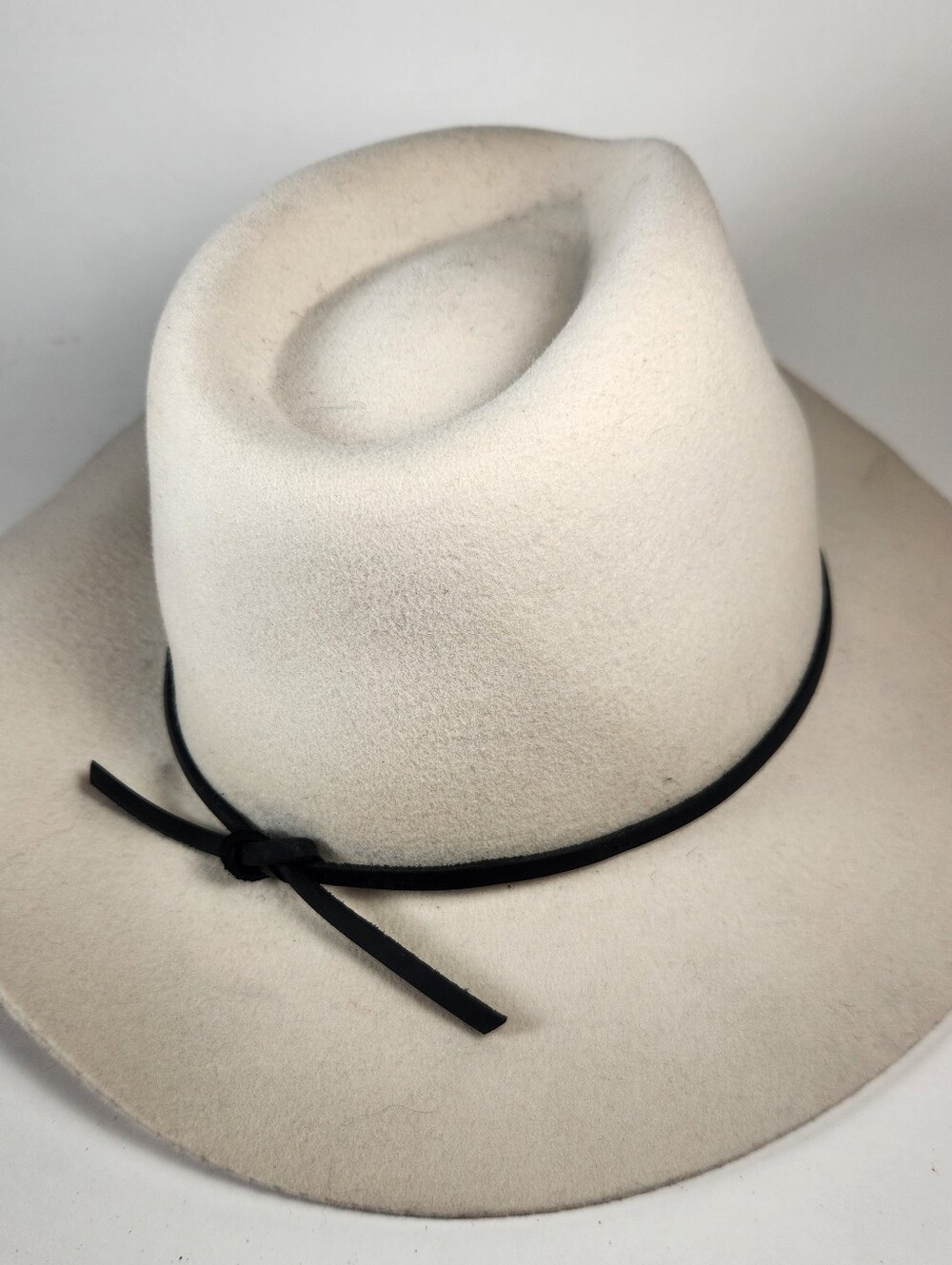 BRIXTON Cowboy Hat Cream Small Size 7 Wool Leather Fedora Western